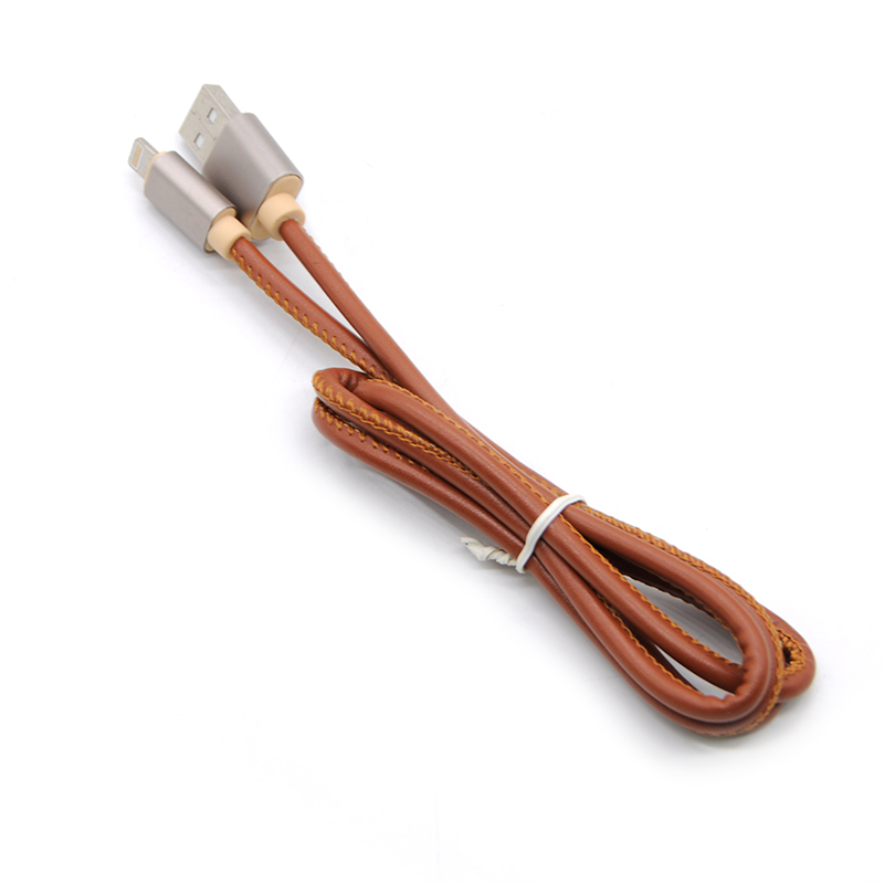 Cuero Alumium Shell 8 Pin Lightning Cable USB Cable de datos Transmisión de datos de sincronización para iPhone X