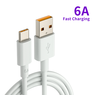 6A Cable USB C de carga súper rápida Línea de datos 1m 2m 3FT 6FT para Huawei Cargador súper rápido Tipo C Cable