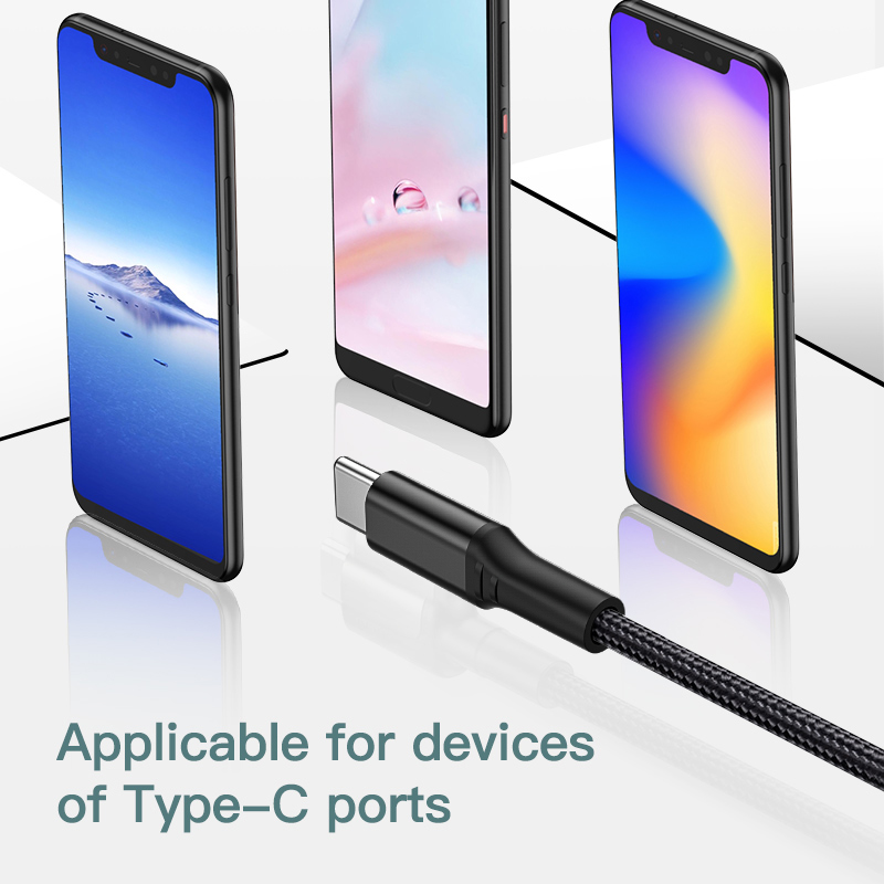 Accesorios de teléfonos celulares Cable USB 3 pies Tipo-C Alta velocidad 2.4A Carga USB Tipo C Cable para Samsung